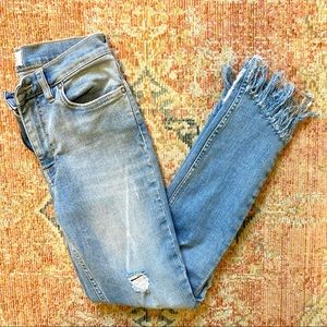Free People Great Heights Frayed Skinny Jeans